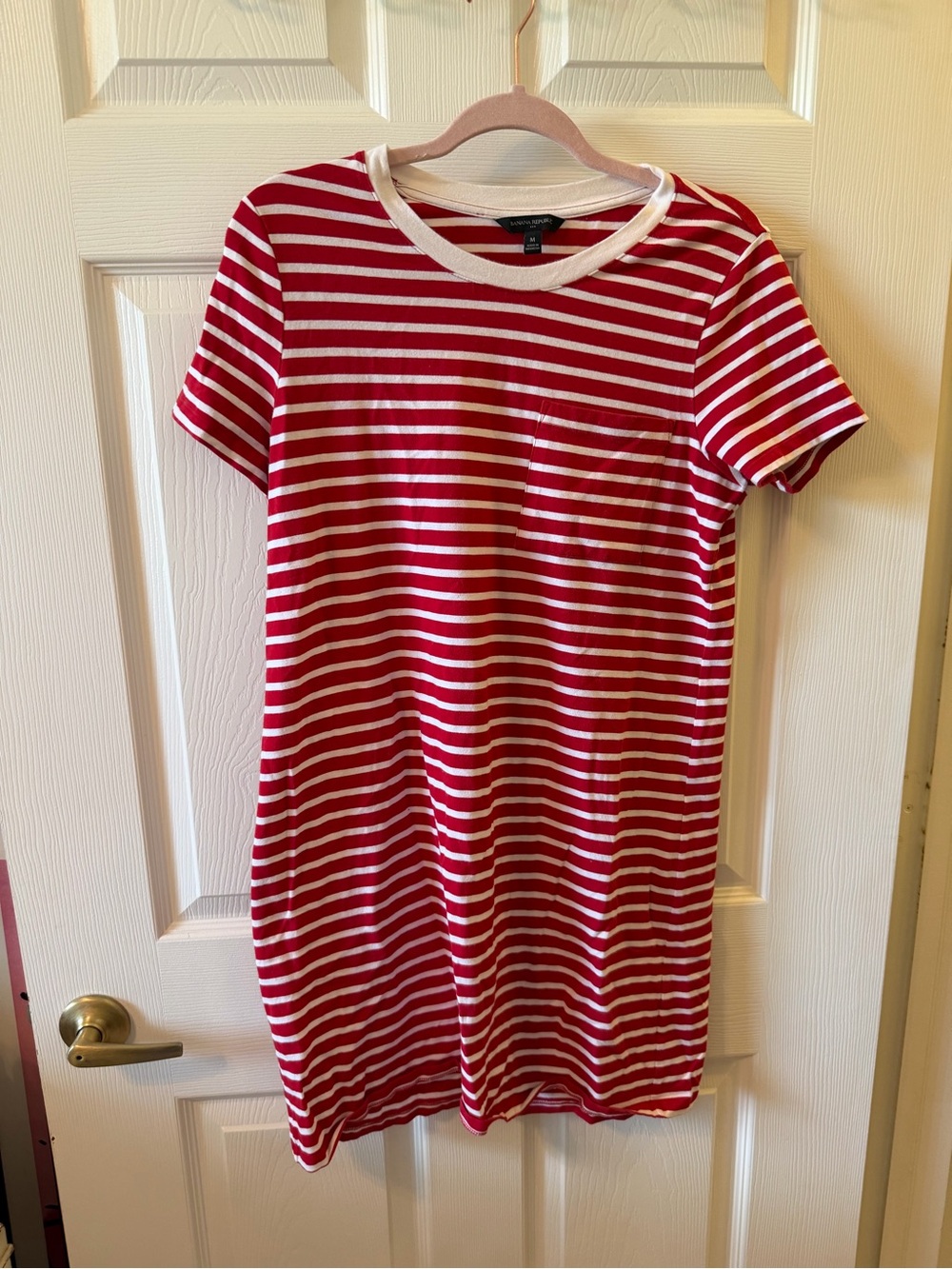 Banana Republic Red and White Striped Mini Dress